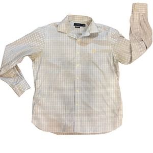 Polo Ralph Lauren Men's Plaid Button Down Shirt Easy Care 16.5 34/35 Size Large